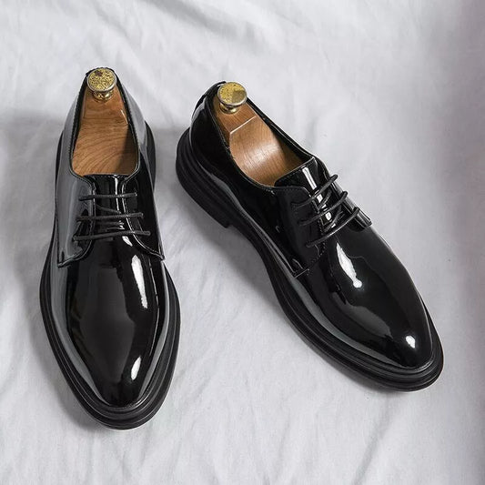 Derbies Classiques en Cuir Noir pour Homme